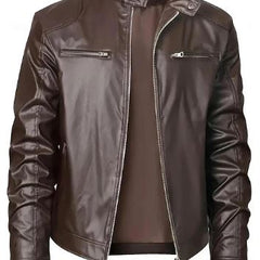 Men's Leather Jacket | Slim Fit | Winter - Brown