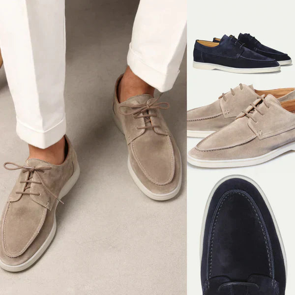 Men's Leather Loafers | Lace Detail | Autumn