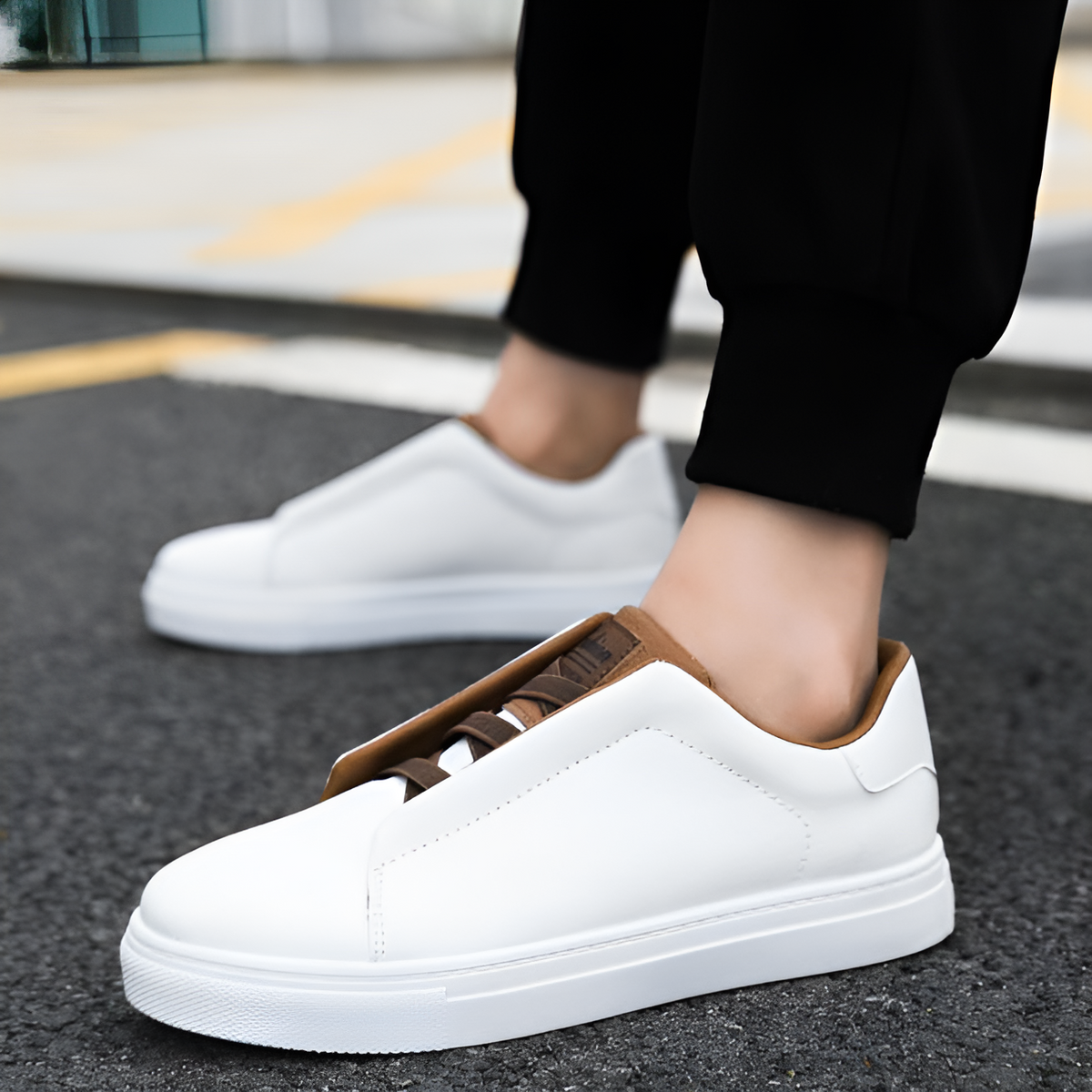 Men's Leather Sneakers | | Versatile | Spring - White