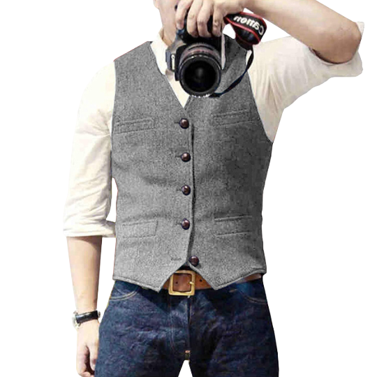 Men's Lightweight Gilet Vest - Versatile Layering | Autumn - Grey