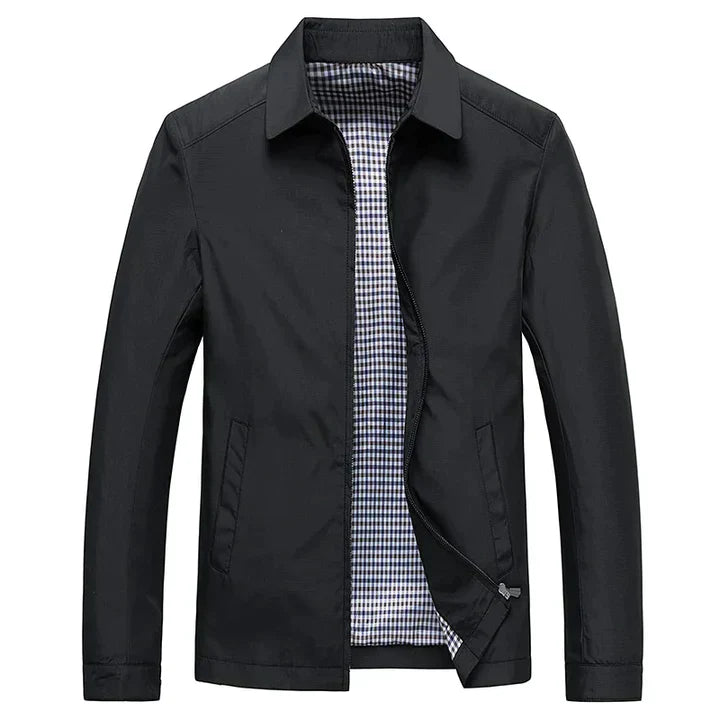 Men's Lightweight Jacket - Versatile Spring & Fall Style - Black