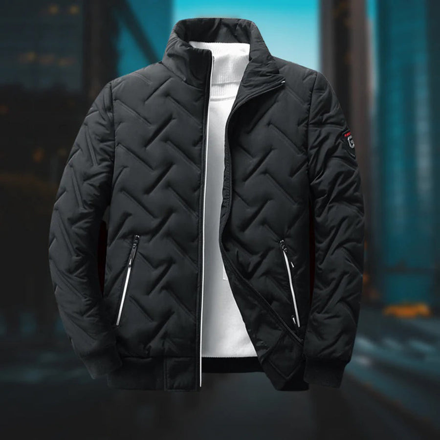 Men's Lightweight Puffer Jacket - Modern Quilted Design | Winter - Black