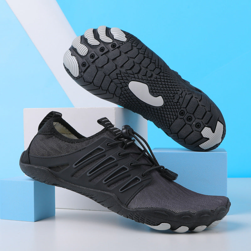 Men's Lightweight Quick Dry Barefoot Aqua Shoes - Water Ready | Spring - Black