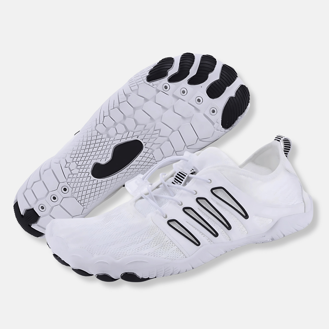 Men's Lightweight Quick Dry Barefoot Aqua Shoes - Water Ready | Spring - White/Black