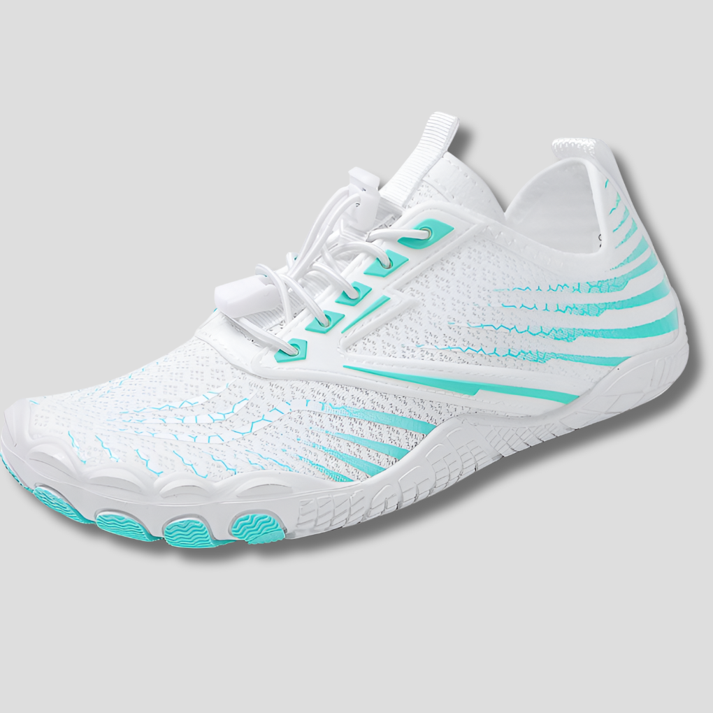 Men's Lightweight Quick Dry Barefoot Aqua Shoes - Water Ready | Spring - White/Blue