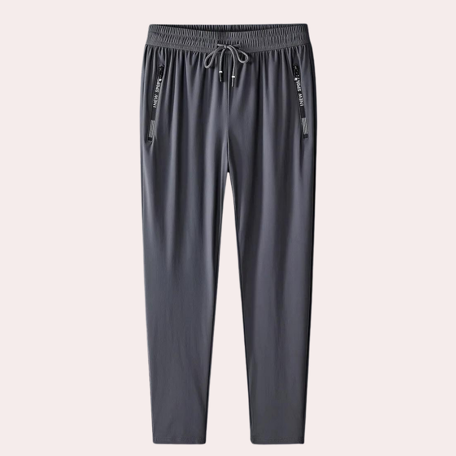 Men's Lightweight Summer Pants with Zip Pockets - Grey