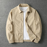 Men's Lightweight Zip-Up Bomber Jacket - Relaxed Fit | Spring - Beige