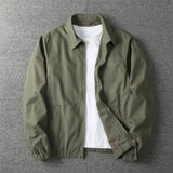 Men's Lightweight Zip-Up Bomber Jacket - Relaxed Fit | Spring - Khaki