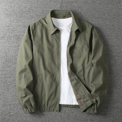 Men's Lightweight Zip-Up Bomber Jacket - Relaxed Fit | Spring - Khaki