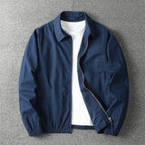 Men's Lightweight Zip-Up Bomber Jacket - Relaxed Fit | Spring - Navy