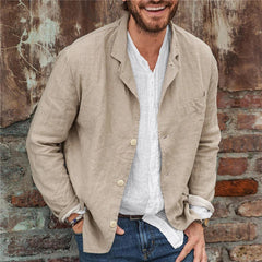 Men's Linen Blazer | Relaxed Fit | Summer - Khaki