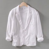 Men's Linen Blazer | Relaxed Fit | Summer - White