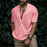 Men's Linen Shirt | Relaxed Fit | Breathable | Summer - Pink