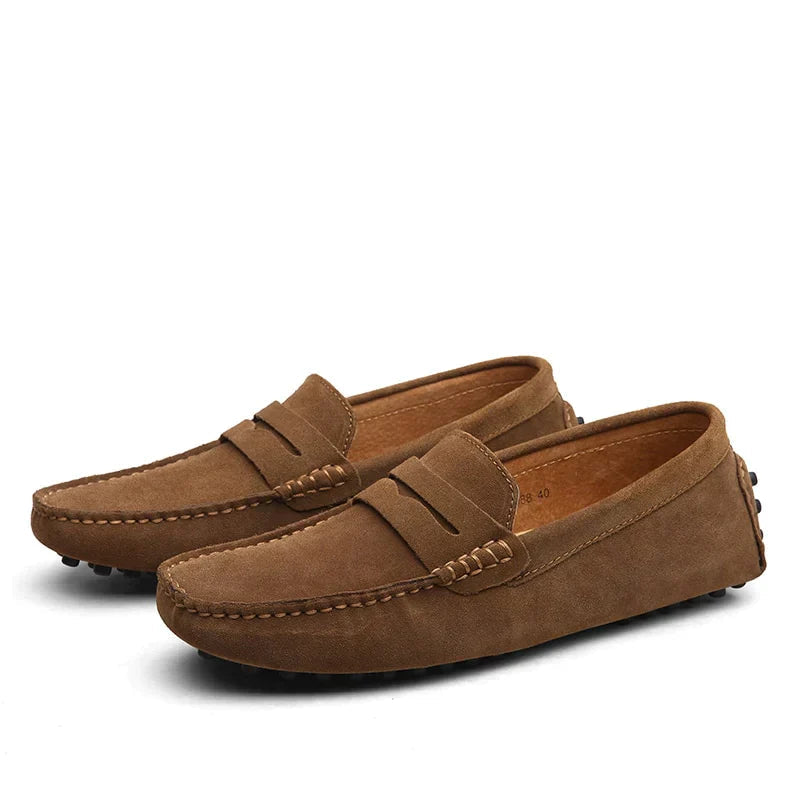Men's Loafers | Slip-On | Italian Suede | Spring - Brown