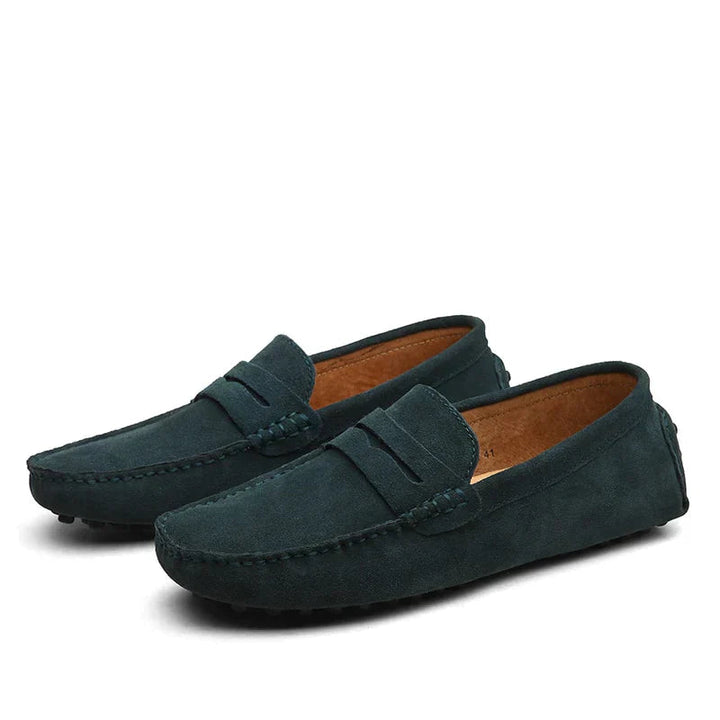 Men's Loafers | Slip-On | Italian Suede | Spring - Green