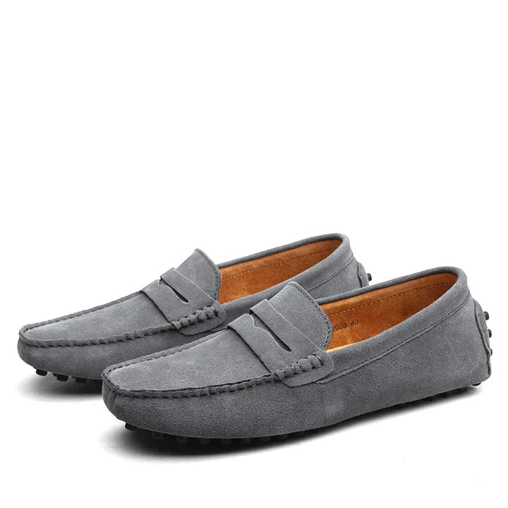 Men's Loafers | Slip-On | Italian Suede | Spring - Grey