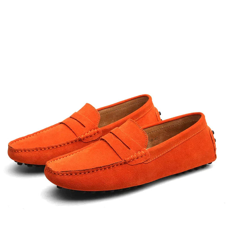 Men's Loafers | Slip-On | Italian Suede | Spring - Orange