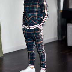 Men's Long Sleeve Casual Set - Contemporary Autumn Style - Green