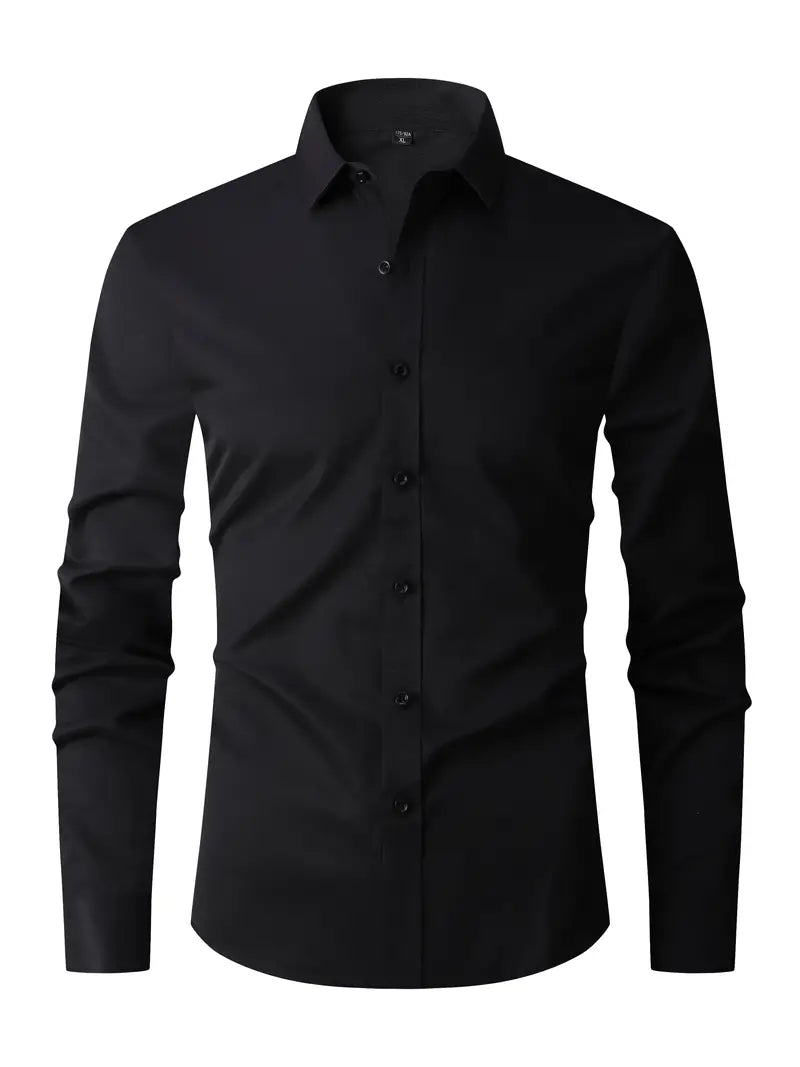 Men's Long Sleeve Dress Shirt - Tailored Fit | Spring - Black