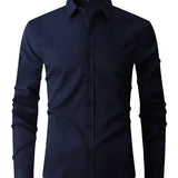 Men's Long Sleeve Dress Shirt - Tailored Fit | Spring - Navy