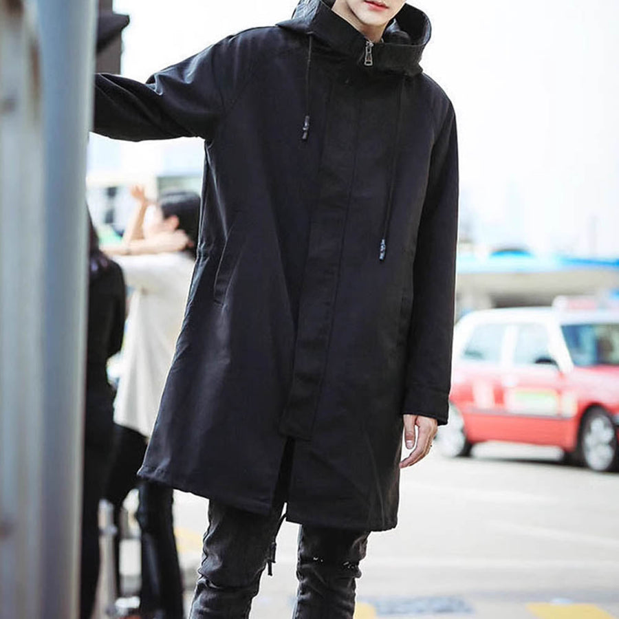 Men's Long Windproof Coat | Minimalist Design | Winter