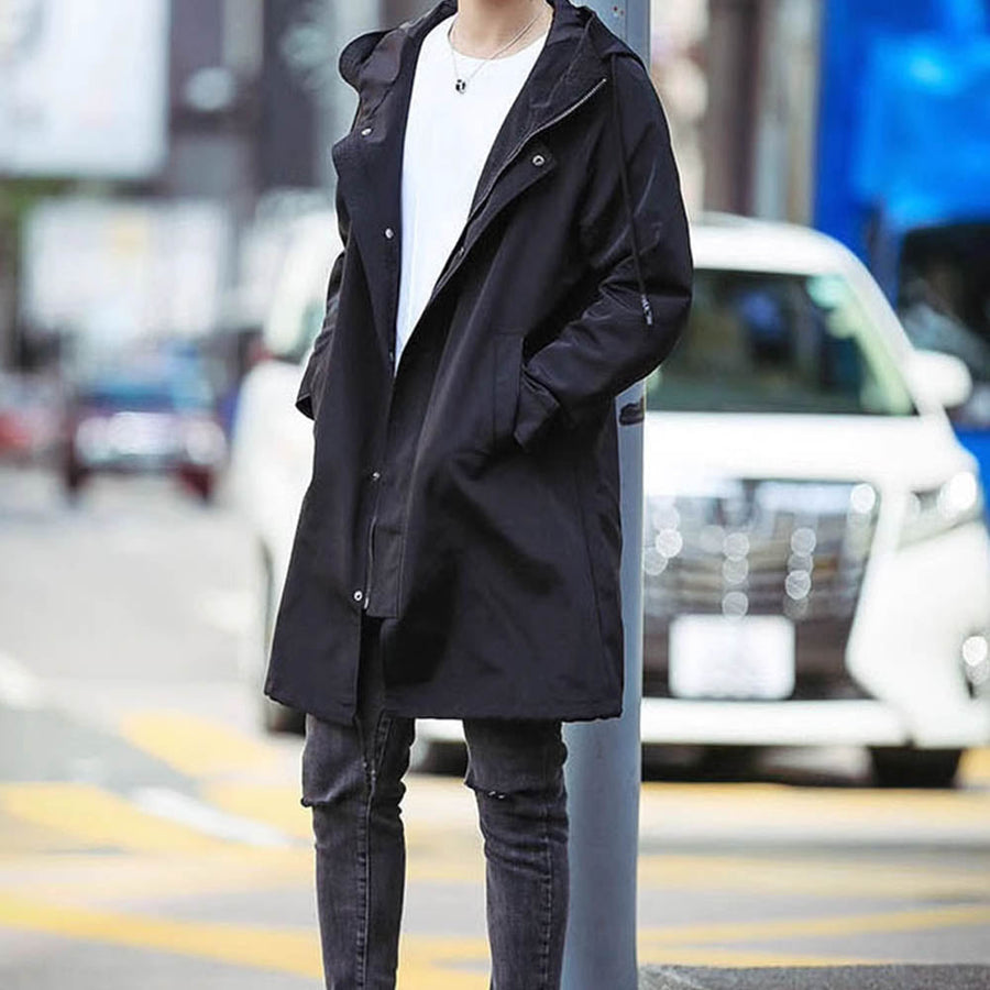 Men's Long Windproof Coat | Minimalist Design | Winter