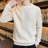 Men's Loose Fit Pullover | Ribbed | Autumn - Beige