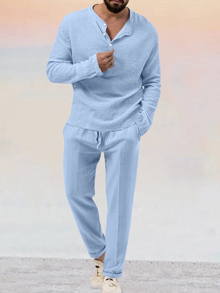 Men's Loungewear Set | Two Piece | Autumn - Light Blue