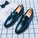 Men's Luxe Loafers | Golden Accent | Autumn - Blue
