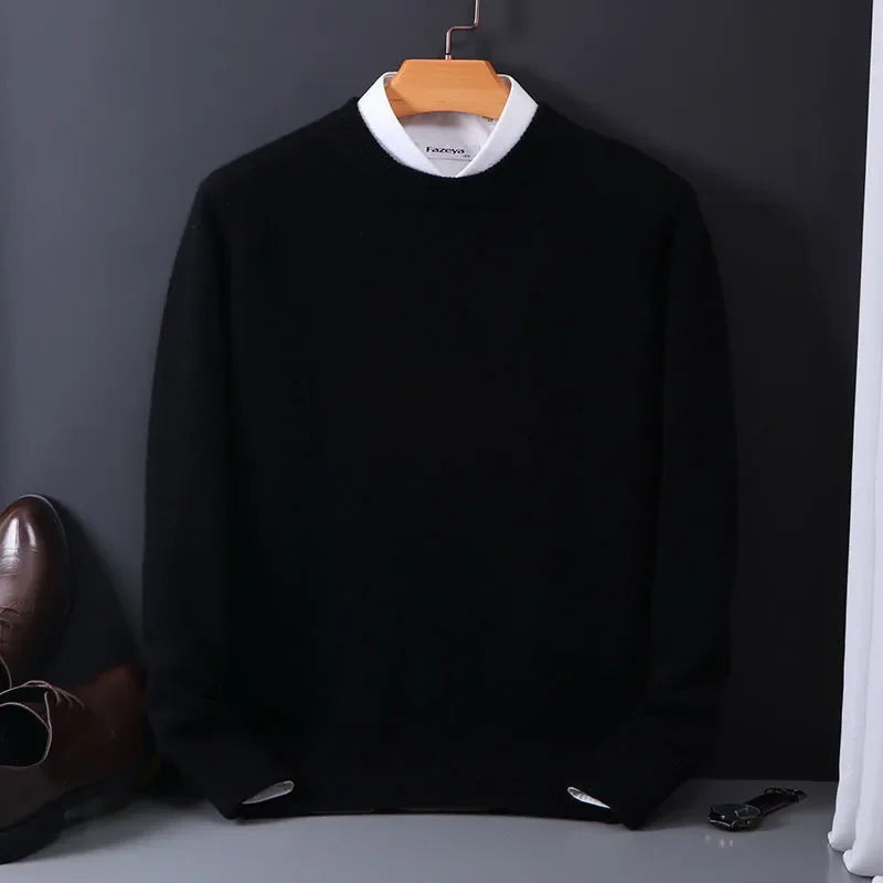 Men's Luxe Winter Sweater - Soft Knit Crewneck