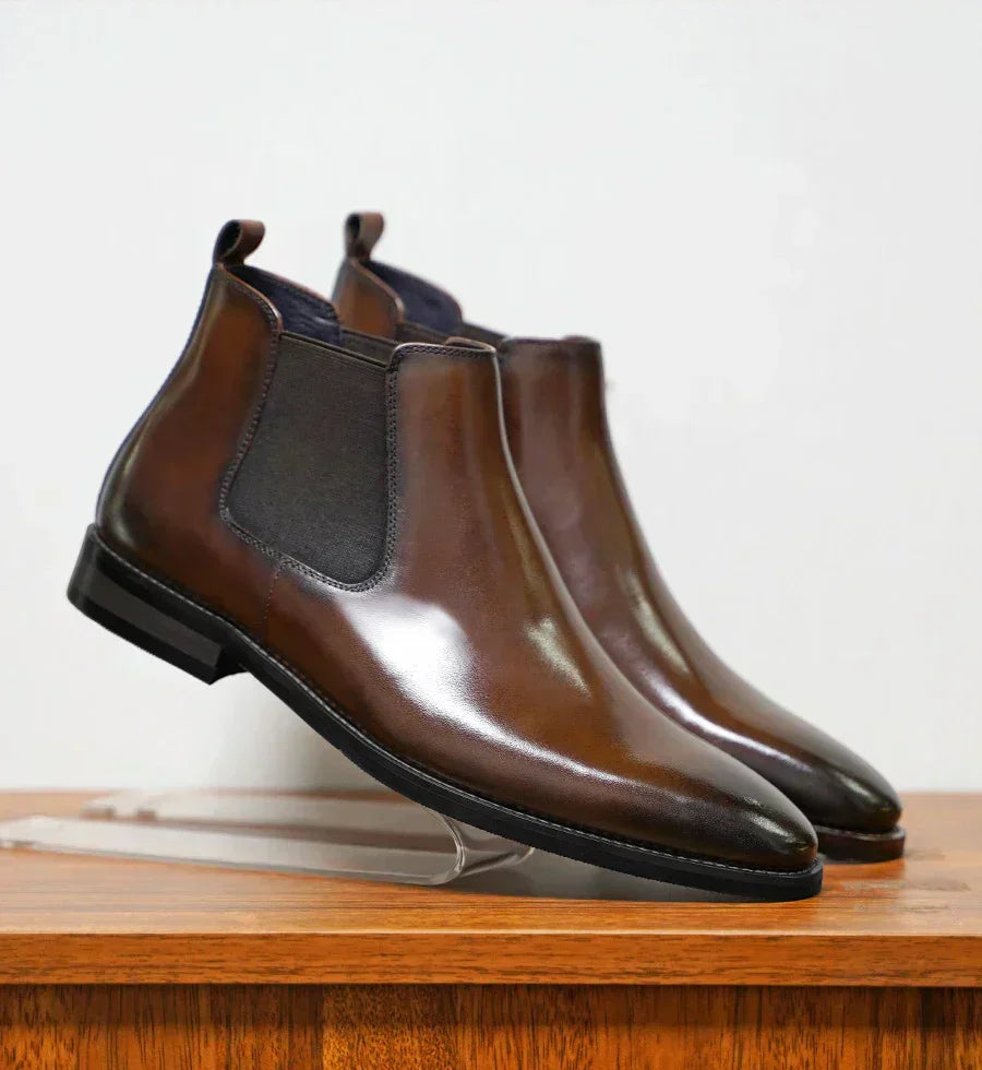 Men's Luxury Chelsea Boots | Polished | Winter - Brown