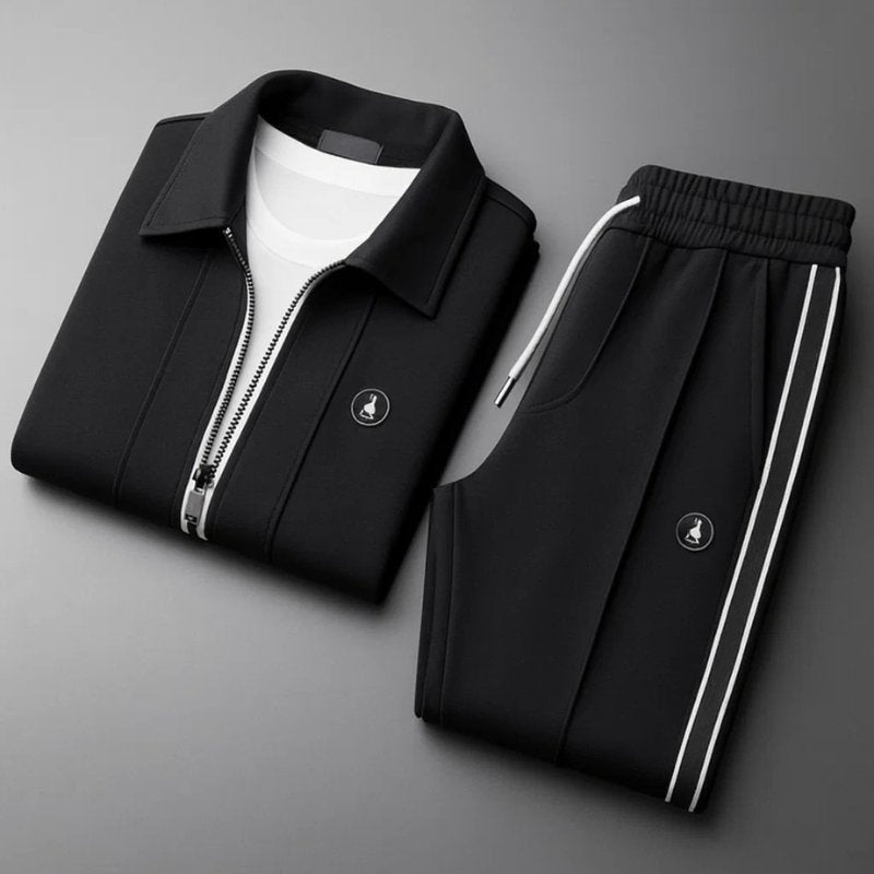 Men's Lycra Zip-Up Tracksuit Set - Athletic Two-Piece | Autumn