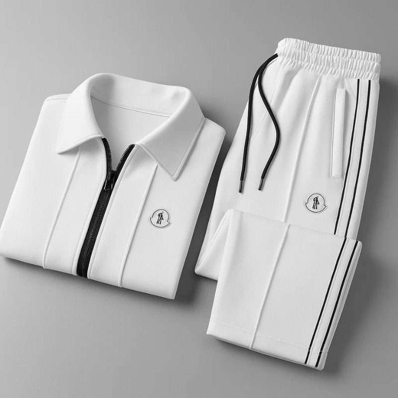 Men's Lycra Zip-Up Tracksuit Set - Athletic Two-Piece | Autumn