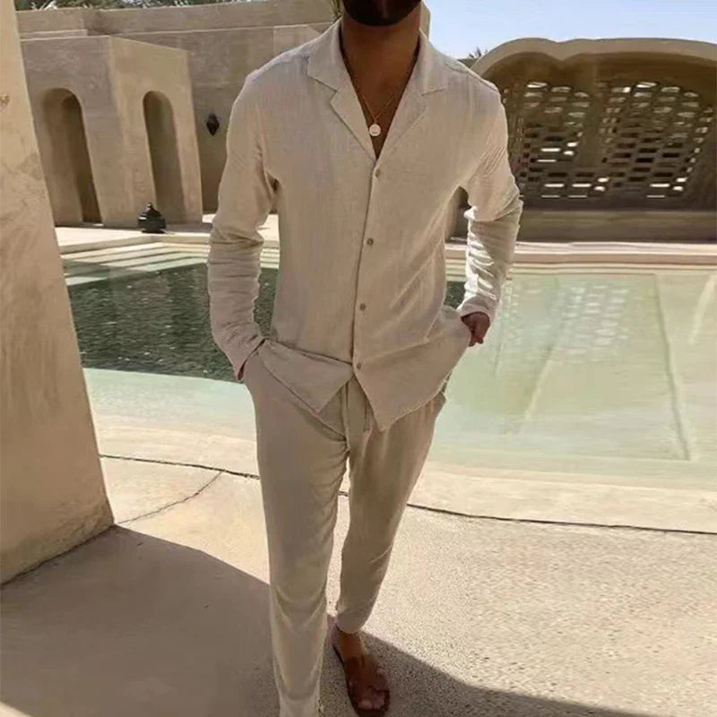 Men's Matching Set | Oversized | Summer - Beige