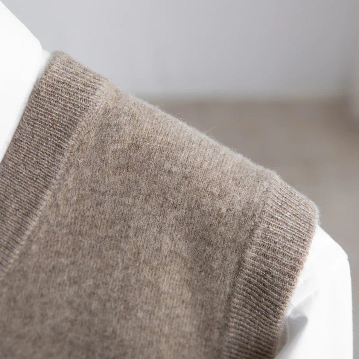 Men's Merino Wool V-Neck Vest - Lightweight Layering Knit | Autumn