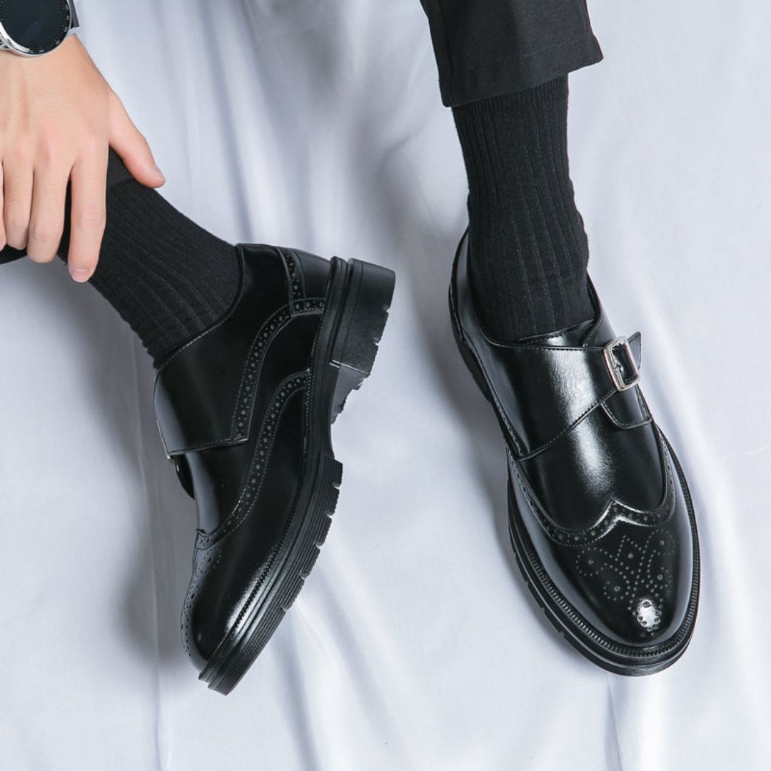Men's Oxfords | Buckle Strap | Perforated | Autumn