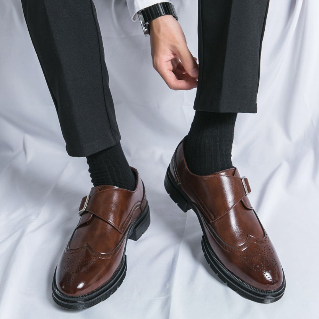 Men's Oxfords | Buckle Strap | Perforated | Autumn