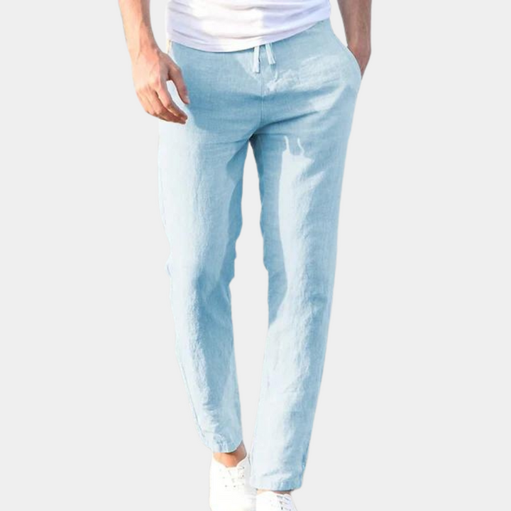 Men's Pants | Relaxed | Pull-On | Summer - Blue
