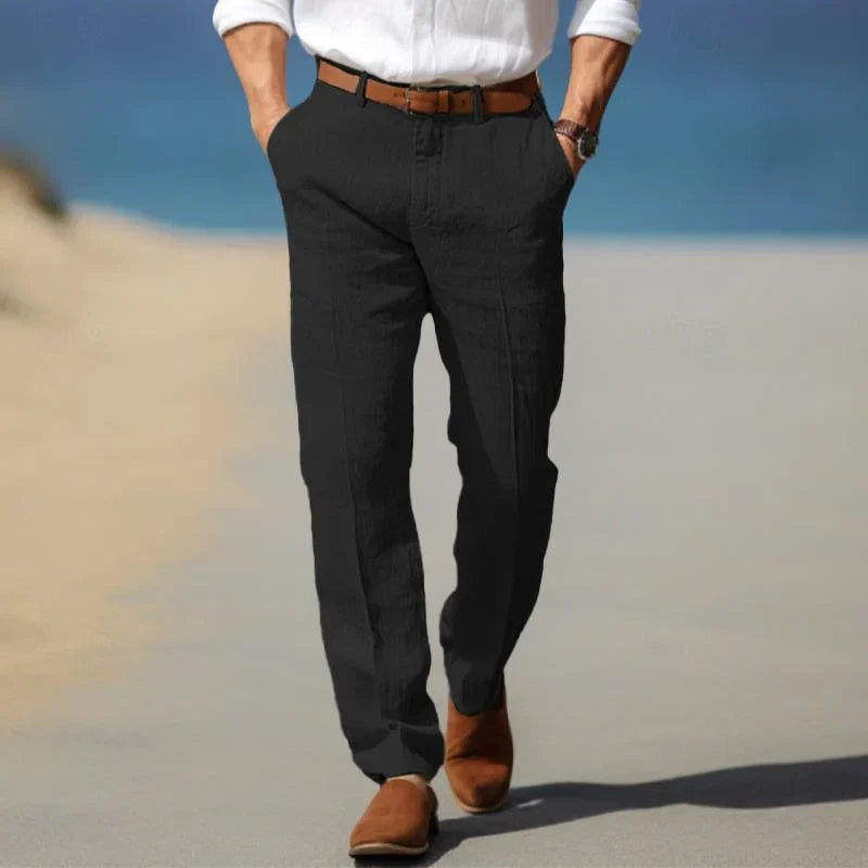 Men's Pants | Straight Fit | Structured | Summer - Black