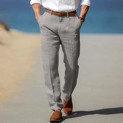 Men's Pants | Straight Fit | Structured | Summer - Light Gray