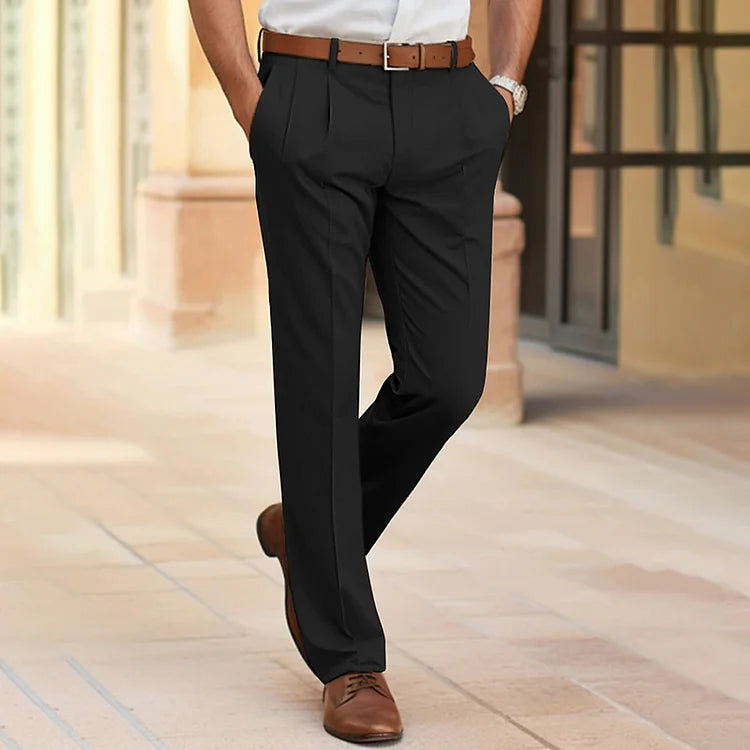 Men's Pants | Tailored | Flat Front | Autumn - Black