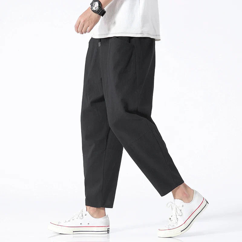Men's Pants | Tapered | Cropped | Summer - Black