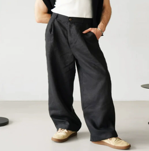 Men's Pants | Wide Leg | Relaxed | Summer - Black
