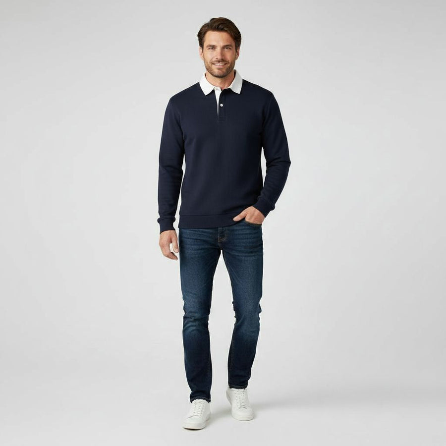 Men's Polo Collar Sweater | Classic Knit | Winter