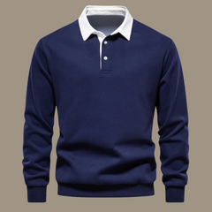 Men's Polo Collar Sweater | Classic Knit | Winter