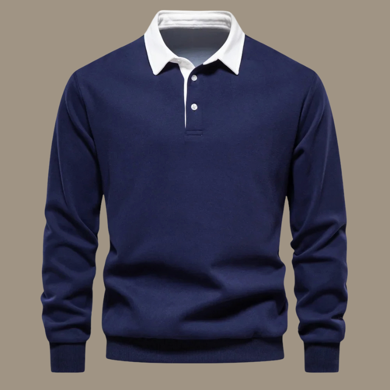 Men's Polo Collar Sweater | Classic Knit | Winter