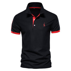 Men's Polo Shirt | Contrast Trim | Summer - Black