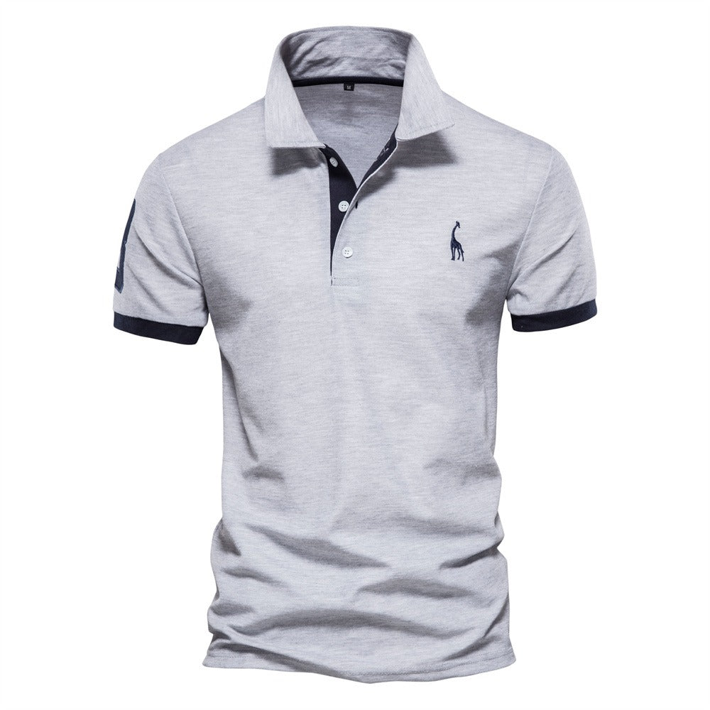 Men's Polo Shirt | Contrast Trim | Summer - Gray