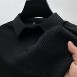 Men's Polo Shirt | Knit Button-Up | Autumn - Black