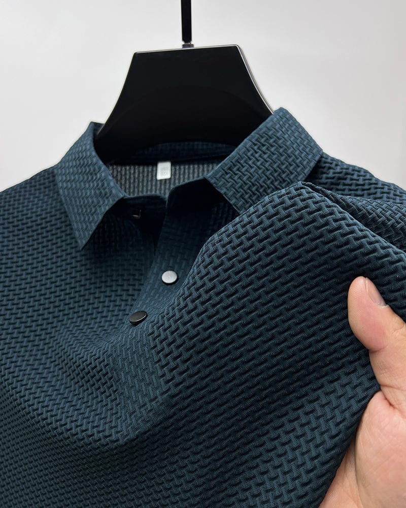 Men's Polo Shirt | Knit Button-Up | Autumn - Navy